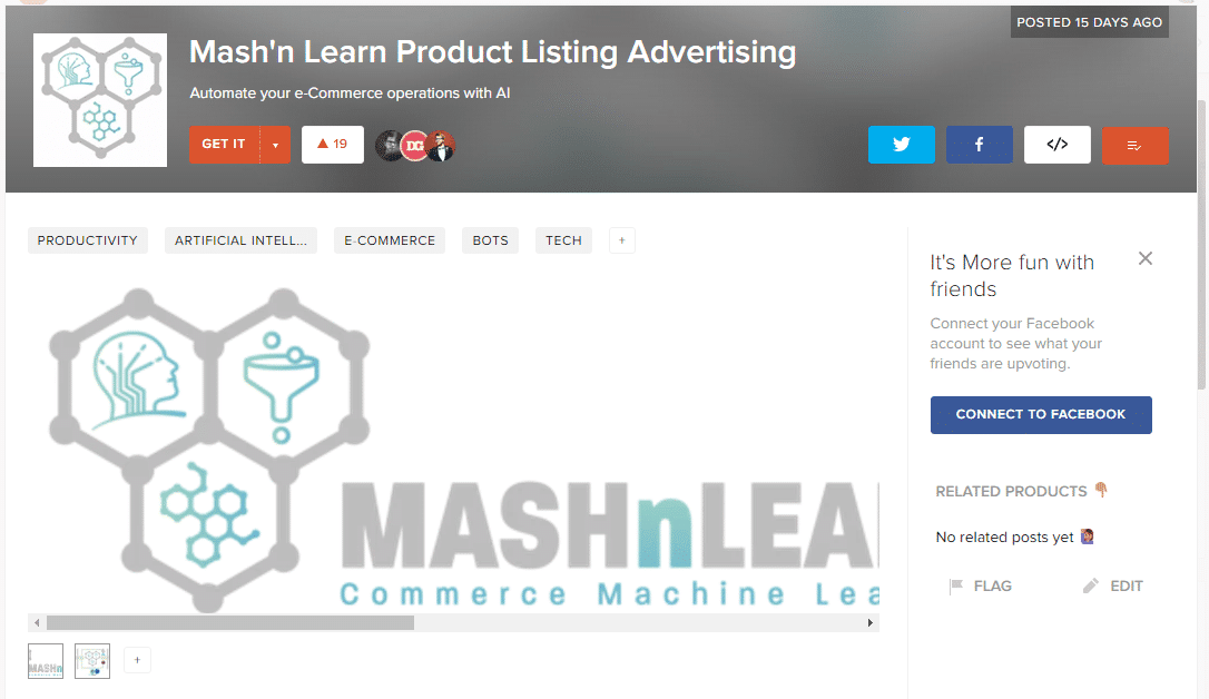 Product Hunt with Mash'n Learn